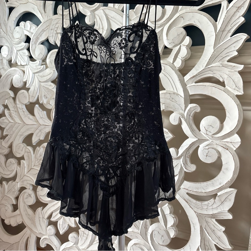 Vintage Victoria’s Secret Black Lace Lingerie Sexy  Small